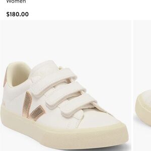 Used Veja Cream and Gold Sneakers size 6